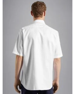 Paul&Shark Paul & Shark Mens Short Sleeved Oxford Shirt White -Boss Shop paul shark mens short sleeved oxford shirt white p44700 282439 zoom