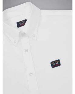 Paul&Shark Paul & Shark Mens Short Sleeved Oxford Shirt White -Boss Shop paul shark mens short sleeved oxford shirt white p44700 282443 zoom
