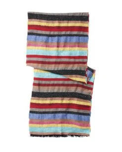 Paul Smith Mens Multicoloured Signature Stripe Scarf