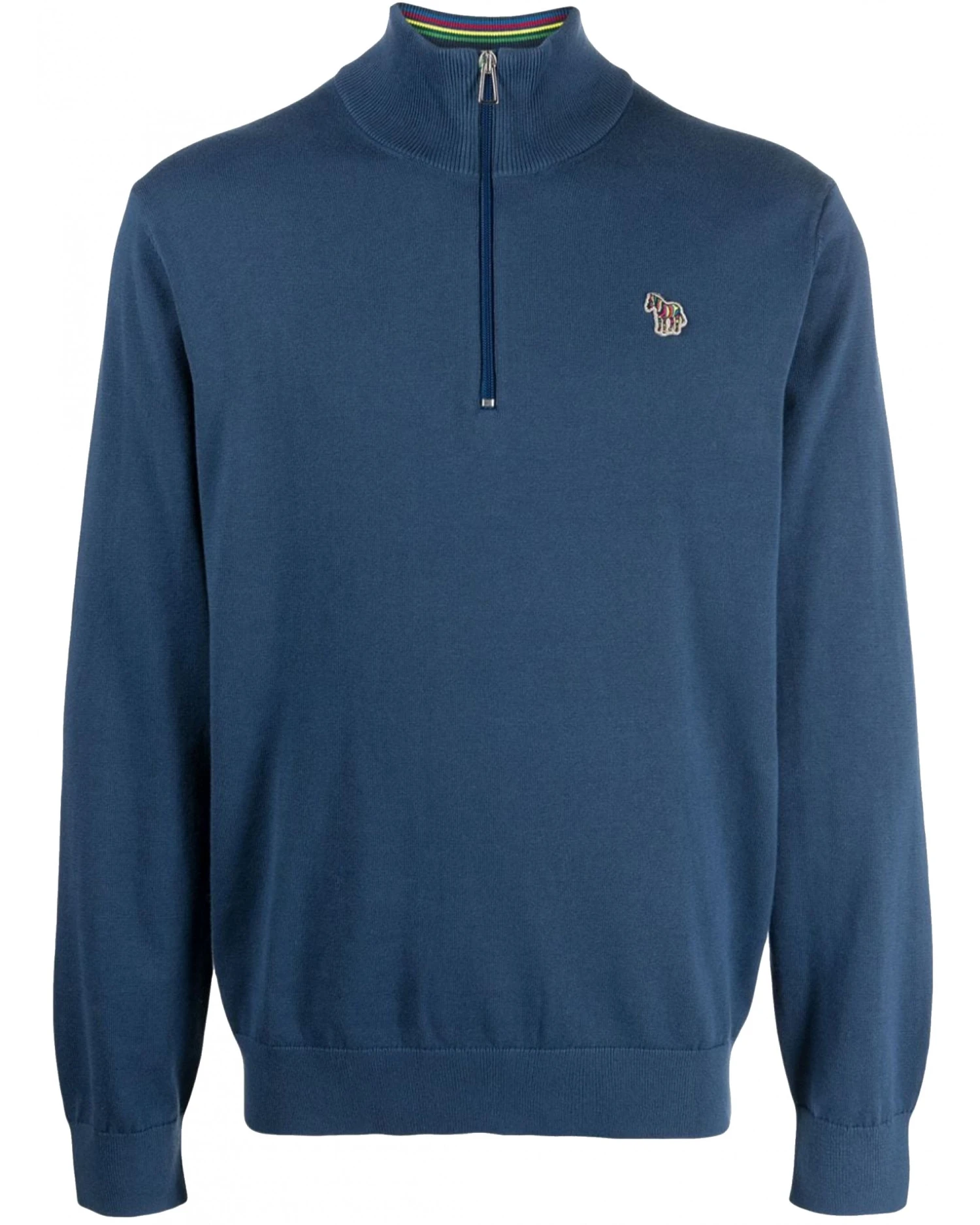 Paul Smith Mens Quarter Zip Zebra Sweatshirt Mid Blue 3 Paul Smith Mens Quarter Zip Zebra Sweatshirt Mid Blue