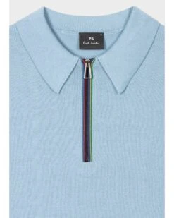 Paul Smith Mens Sky Blue Sports Stripe Placket Polo Shirt 5 Paul Smith Mens Sky Blue Sports Stripe Placket Polo Shirt -Boss Shop paul smith mens sky blue sports stripe placket polo shirt p43229 261473 zoom