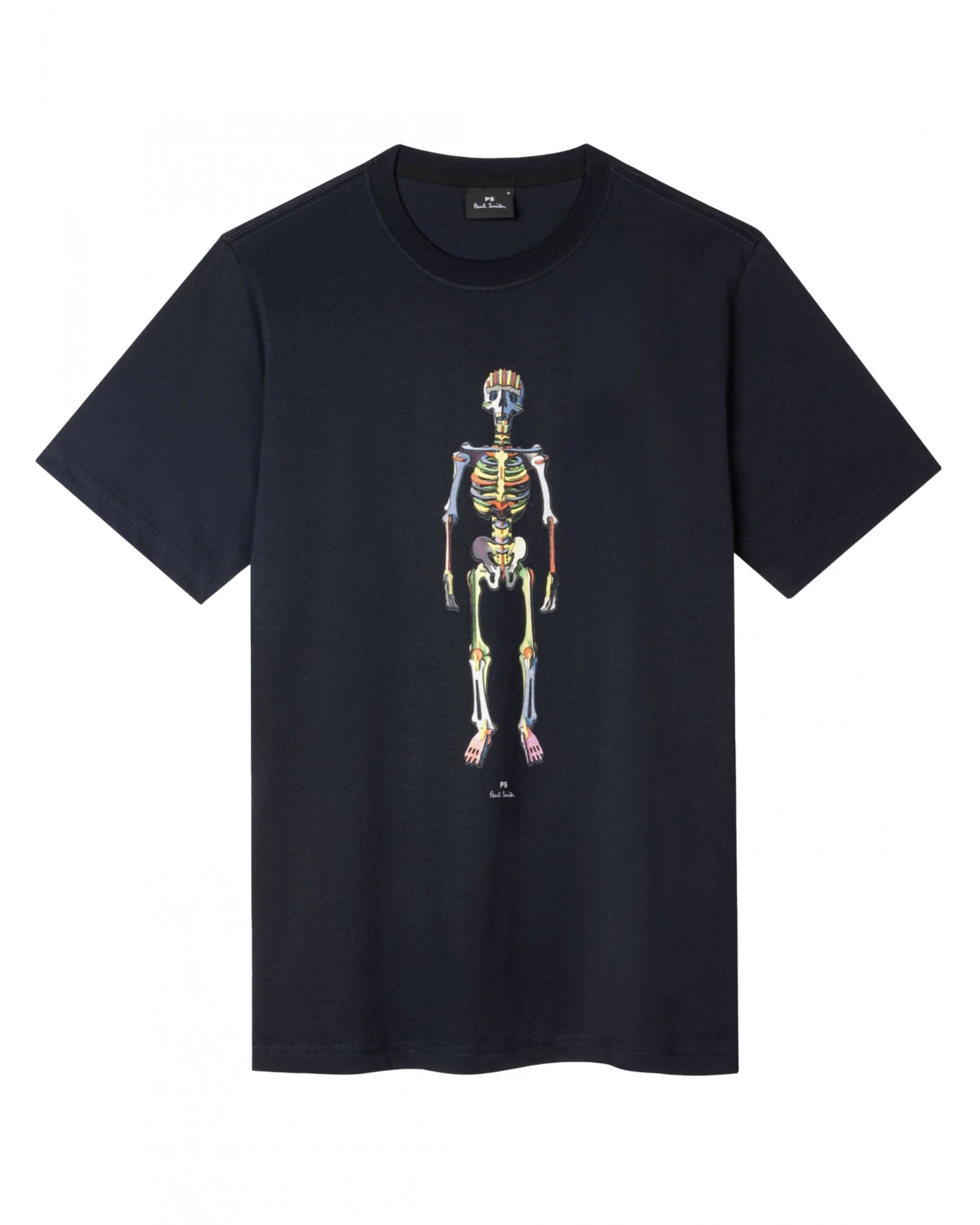 Paul Smith Mens Striped Skeleton Print T Shirt, Dark Navy Tee 3 Paul Smith Mens Striped Skeleton Print T Shirt, Dark Navy Tee