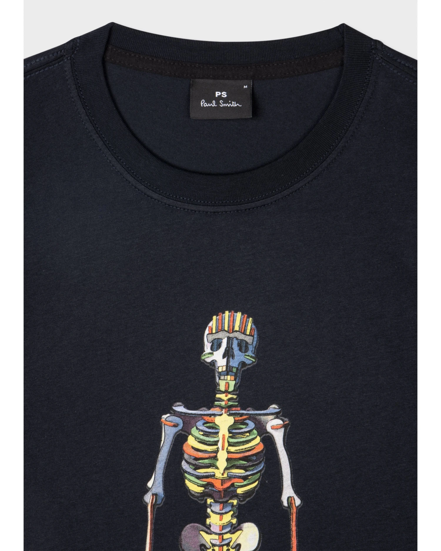 Paul Smith Mens Striped Skeleton Print T Shirt, Dark Navy Tee 6 Paul Smith Mens Striped Skeleton Print T Shirt, Dark Navy Tee - Image 4