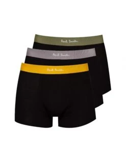 Paul Smith Mens Three-Pack Logo Waistband Boxers, Black Trunks