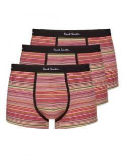 Paul Smith Mens Three Pack Multi Stripe Boxer Brief Multicoloured