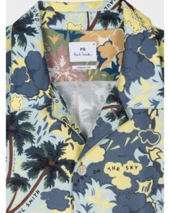 Paul Smith Mens Tropical Print Short Sleeve Shirt Blue -Boss Shop paul smith mens tropical print short sleeve shirt blue p44862 281556 zoom