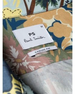 Paul Smith Mens Tropical Print Short Sleeve Shirt Blue -Boss Shop paul smith mens tropical print short sleeve shirt blue p44862 281564 zoom