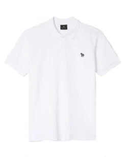 Paul Smith Mens Zebra Badge Polo Shirt White