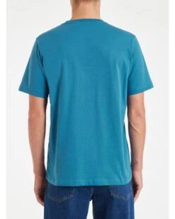 Paul Smith Mens Zebra Badge T-Shirt Mid Blue Teal -Boss Shop paul smith mens zebra badge t shirt mid blue teal p44352 281037 zoom