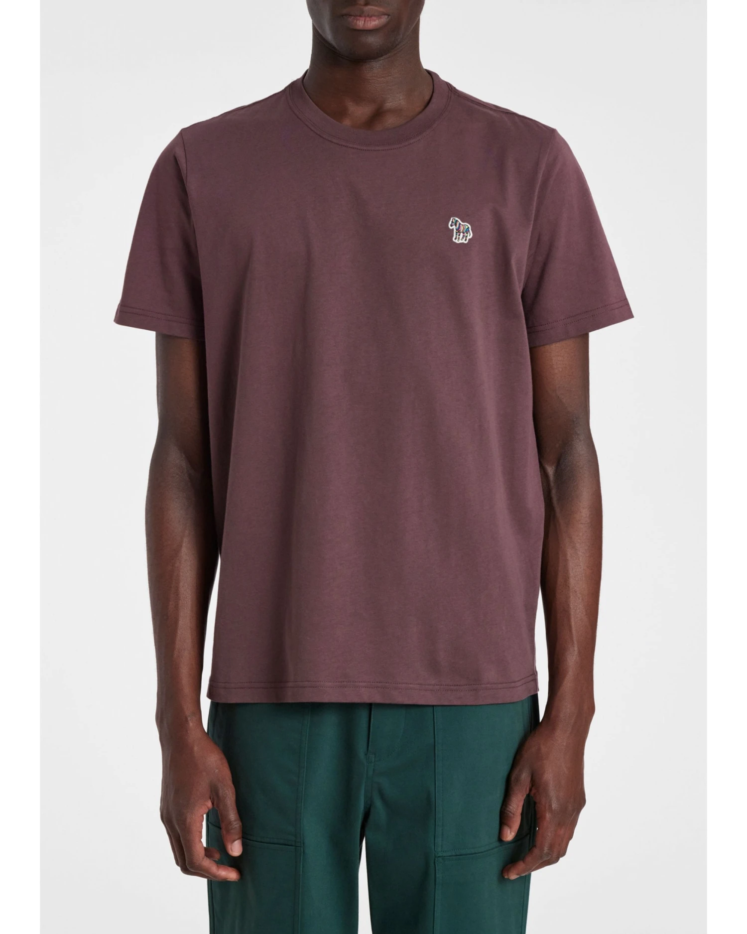 Paul Smith Mens Zebra Badge T Shirt Plum 4 Paul Smith Mens Zebra Badge T Shirt Plum - Image 2