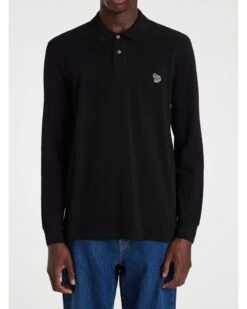 Paul Smith Mens Zebra Long Sleeve Polo Shirt Black -Boss Shop paul smith mens zebra long sleeve polo shirt black p44359 281142 zoom