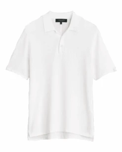 Rag & Bone Mens Harvey Polo Shirt Ivory