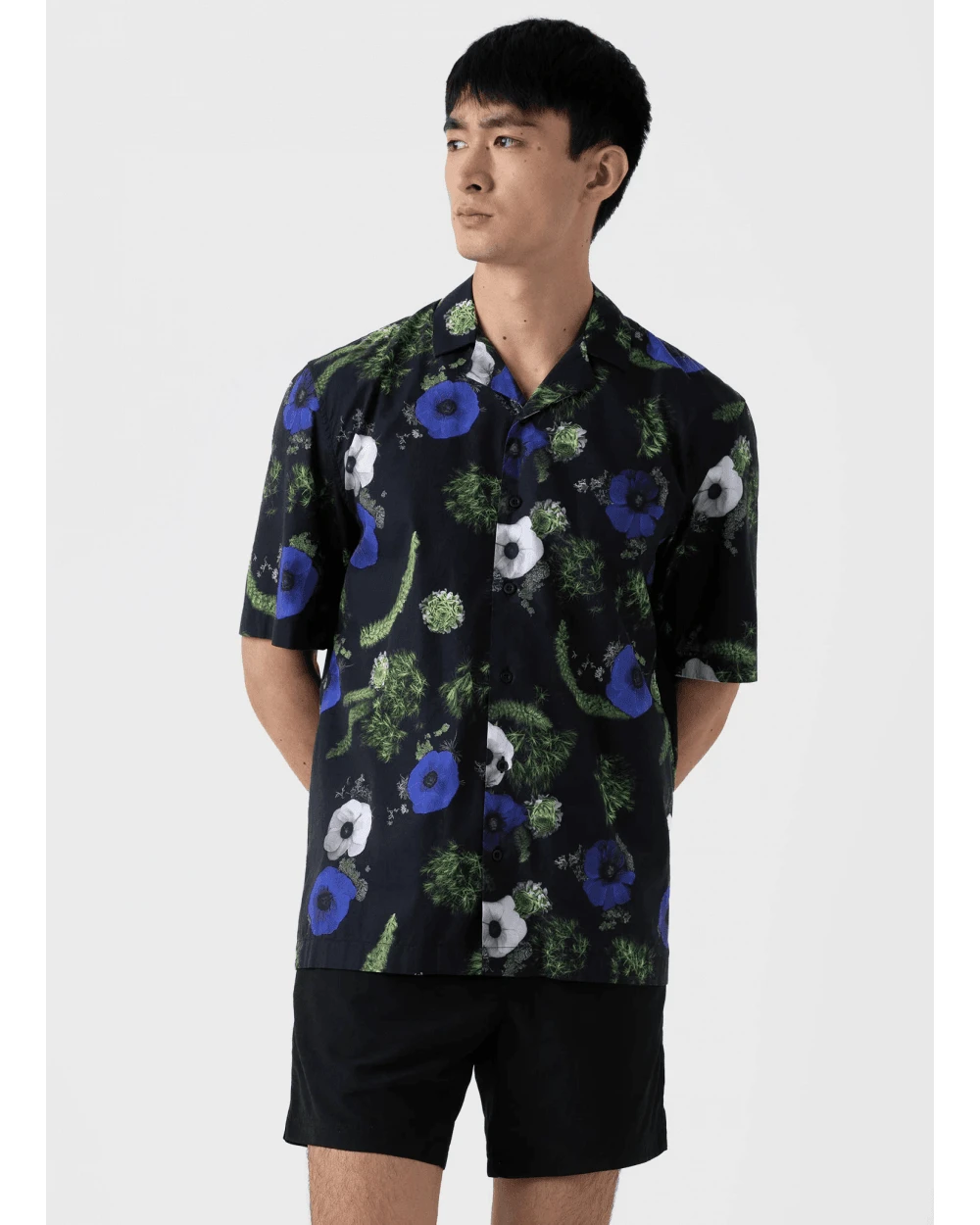 Sunspel Mens Charlotte Gosch Sea Moss Shirt Black 4 Sunspel Mens Charlotte Gosch Sea Moss Shirt Black - Image 2