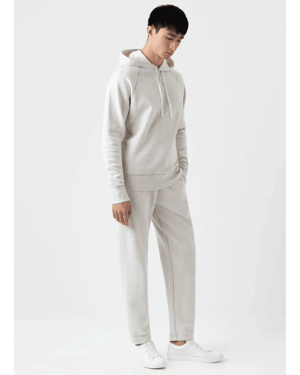 Sunspel Mens Fleece Joggers Achieved White 4 Sunspel Mens Fleece Joggers Achieved White - Image 2