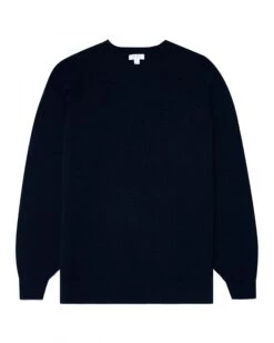 Sunspel Mens Melange Jumper Navy