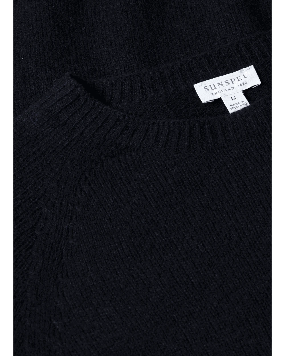 Sunspel Mens Melange Jumper Navy 5 Sunspel Mens Melange Jumper Navy - Image 3