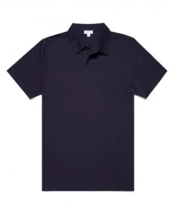 Sunspel Mens Riviera Polo Shirt Navy