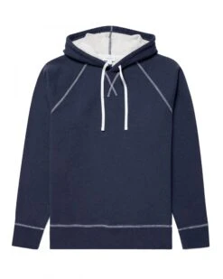 Sunspel Mens Supima Hoodie Navy