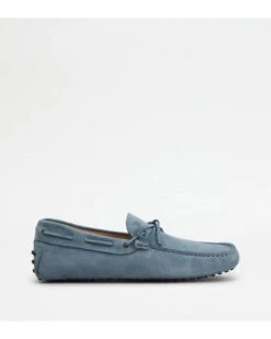 Tod's Mens Gommino Nubuck Leather Driving Shoes, Light Blue Loafers -Boss Shop tods mens gommino nubuck leather driving shoes light blue loafers p45030 280250 image