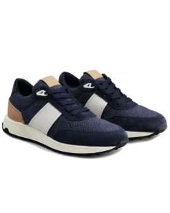 Tod's Mens Pelle E Tessuto Technico Trainers Navy Blue