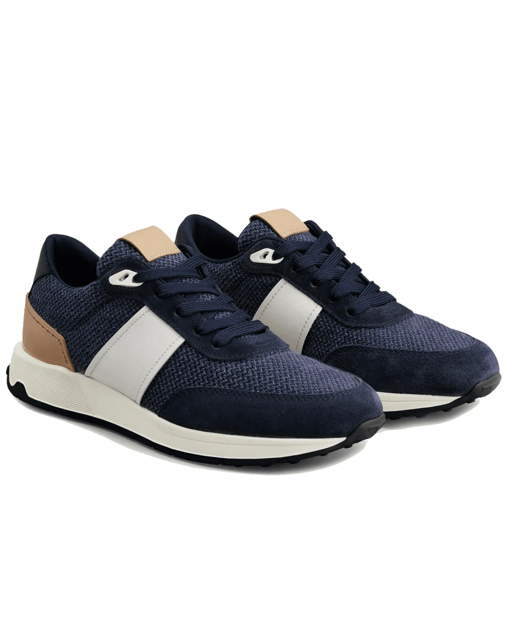 Tod's Mens Pelle E Tessuto Technico Trainers Navy Blue 3 Tod's Mens Pelle E Tessuto Technico Trainers Navy Blue