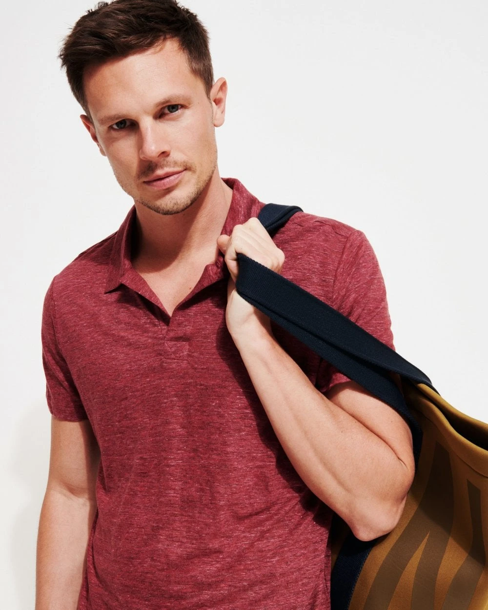 Vilebrequin Mens Burgundy Linen Jersey Polo Shirt 7 Vilebrequin Mens Burgundy Linen Jersey Polo Shirt - Image 5