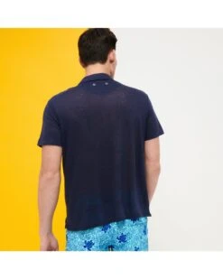 Vilebrequin Mens Linen Jersey Polo Shirt Navy -Boss Shop vilebrequin mens linen jersey polo shirt navy p42450 267425 image