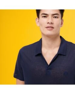 Vilebrequin Mens Linen Jersey Polo Shirt Navy -Boss Shop vilebrequin mens linen jersey polo shirt navy p42450 267429 image