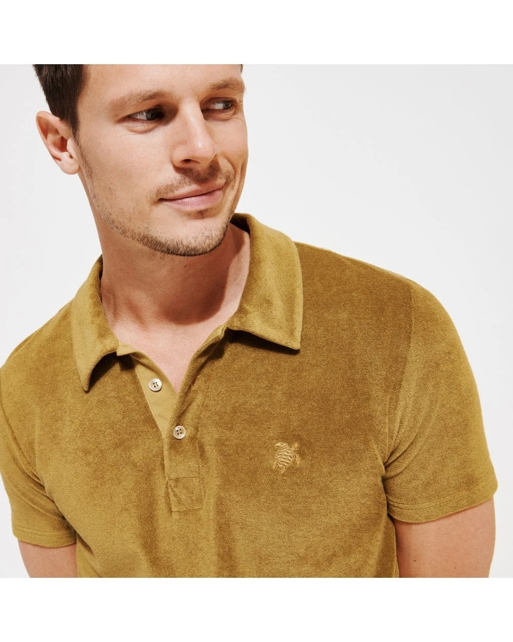 Vilebrequin Mens Phoenix Mustard Yellow Terry Cotton Polo Shirt 7 Vilebrequin Mens Phoenix Mustard Yellow Terry Cotton Polo Shirt - Image 5
