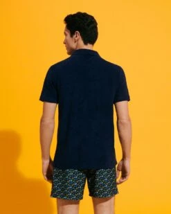 Vilebrequin Mens Phoenix Navy Blue Terry Cotton Polo Shirt -Boss Shop vilebrequin mens phoenix navy blue terry cotton polo shirt p43354 260232 image
