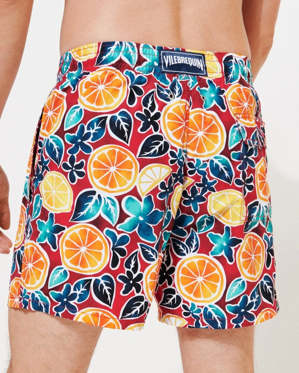 Vilebrequin Mens Presse Citron Swim Shorts, Burgundy Swimming Trunks 7 Vilebrequin Mens Presse Citron Swim Shorts, Burgundy Swimming Trunks - Image 5