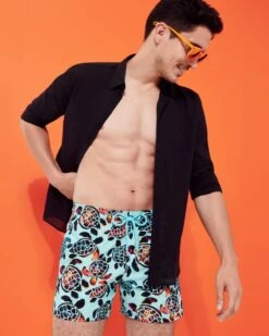 Vilebrequin Mens Screen Turtles Stretch Swim Shorts, Lagoon Blue Swimming Trunks -Boss Shop vilebrequin mens screen turtles stretch swim shorts lagoon blue swimming trunks p43360 260373 image