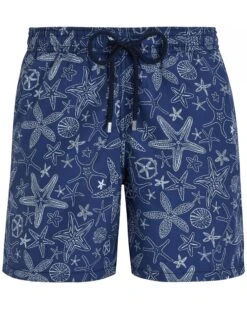 Vilebrequin Mens Staelettes Bicolores Starfish Swimshorts Navy