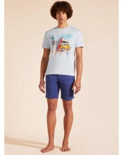Vilebrequin Mens Surfs And Mini Moke T-Shirt Sky Blue -Boss Shop vilebrequin mens surfs and mini moke t shirt sky blue p44849 284150 zoom