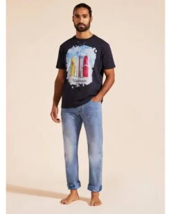 Vilebrequin Mens Surfs Up T-Shirt Navy -Boss Shop vilebrequin mens surfs up t shirt navy p44848 284134 zoom